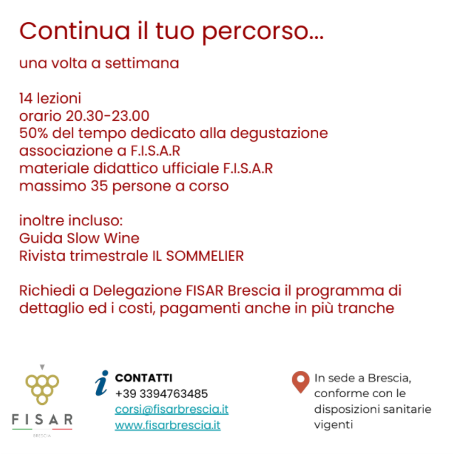 Corso Sommelier secondo livello presso Hilton DoubleTree Brescia - mercoledì – 19/10/2022 - immagine 5