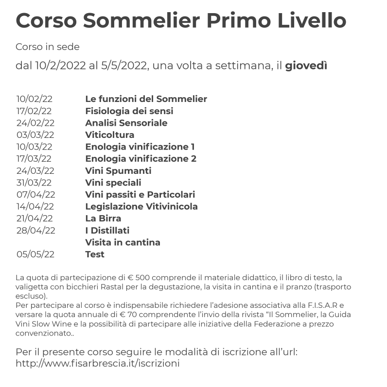 Corso Sommelier primo livello presso Hilton Double Tree Brescia giovedì – 10/02/2022 - immagine 7