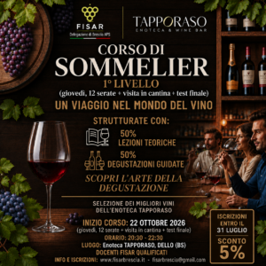 Corso Sommelier primo livello del giovedì – 22/10/2026